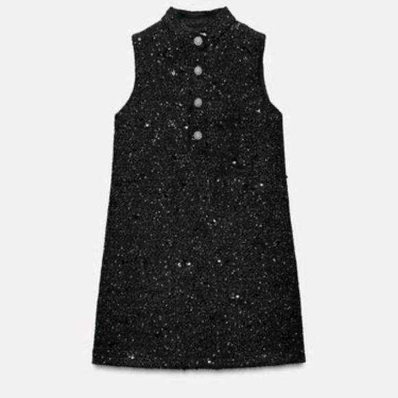 Zara Structured Sequin Mini Dress - Picture 1 of 3